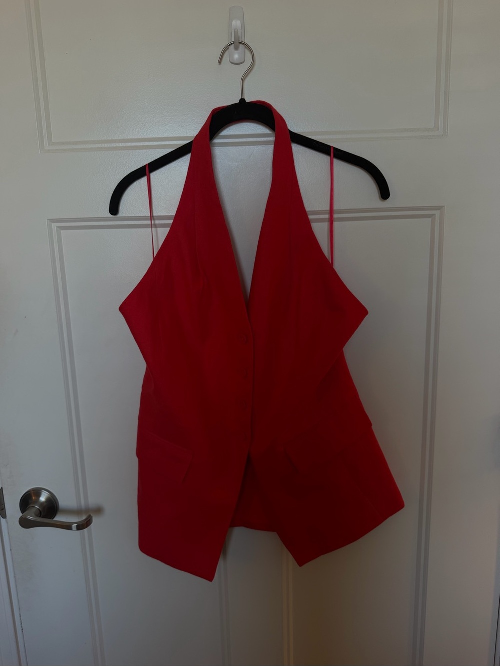 Mango Red Sleeveless Halter Blazer